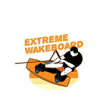 Wakeboard model alb pe tricou