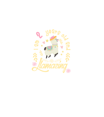 Birthday Llamazing 2 years old model negru pe tricou