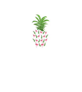 Flamingo ananas model negru pe tricou