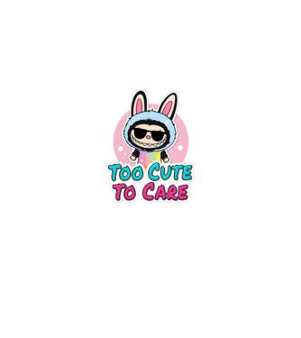 Too cute to care model negru pe tricou