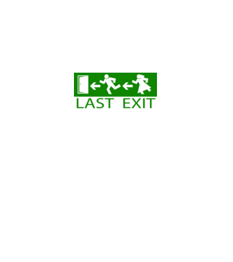 Last Exit model alb pe tricou