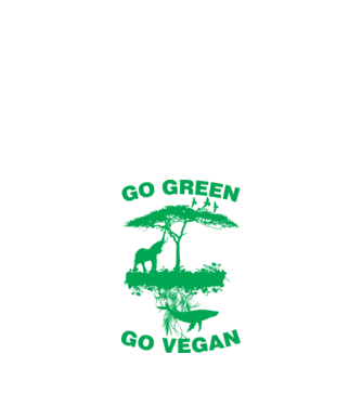 go green go vegan model negru pe tricou