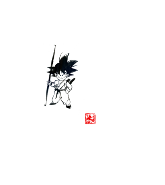 son goku art model negru pe tricou