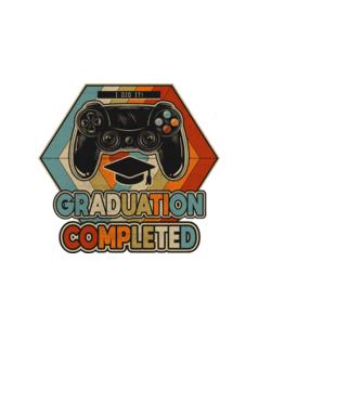 Graduatuion completed retro model alb pe tricou