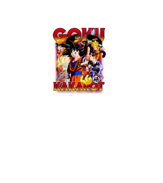 goku dragonball model roșu pe tricou