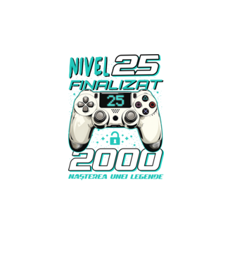 Nivel finalizat 25 2000 model turcoaz pe tricou