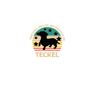 Prietenul meu cel mai bun este un teckel model negru pe tricou