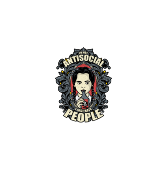 WEDNESDAY - Just hate people model negru pe tricou
