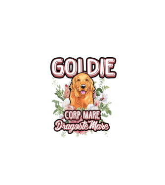 Goldie picioare mici dragoste mare model alb pe tricou