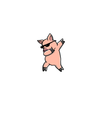 Porc dab model negru pe tricou