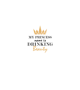 Drinking beauty gold model alb pe tricou