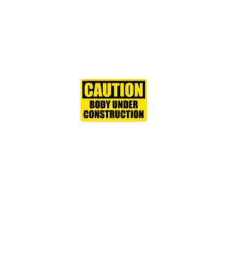 Caution Body Under Construction model negru pe tricou