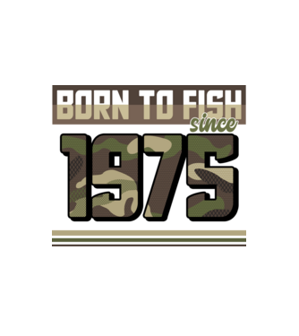 Born to fish since 1975 model alb pe tricou