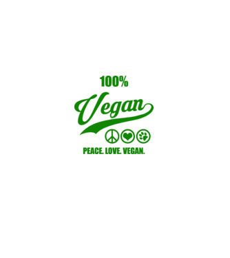 100% vegan model negru pe tricou