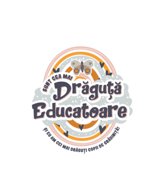 Sunt cea mai drăguță educatoare! model alb pe tricou
