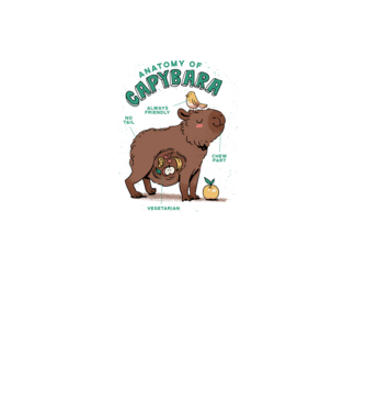 Anatomy of Capybara model alb pe tricou