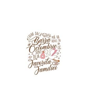 Favorita familiei OCTOMBRIE model alb pe tricou