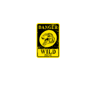 Danger wild zone model negru pe tricou