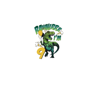 'Birthday Dinosaur rawww i''m 9' model alb pe tricou