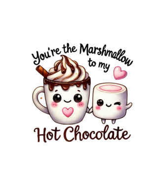 Marshmallow to my Hot Chocolate model nisipiu pe tricou
