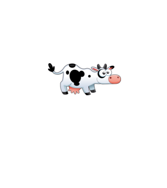 Cow model turcoaz pe tricou