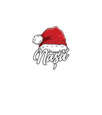 nașă Santa Hat model negru pe tricou