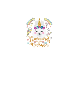 Llamacorns are born in November model alb pe tricou