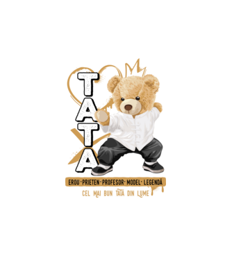 Tati Teddy model alb pe tricou