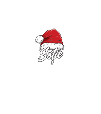 soție Santa Hat model negru pe tricou