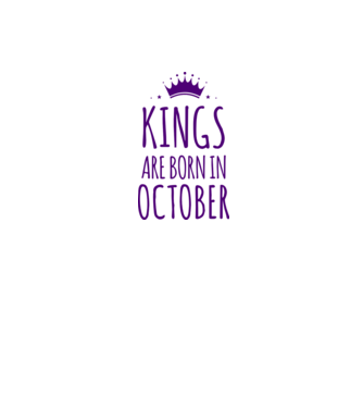 Kings are born in - October model alb/roșu pe tricou
