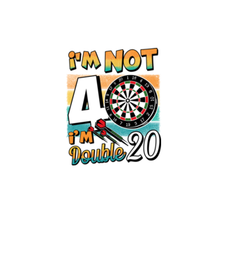 Darts Birthday 40 years old model negru pe tricou
