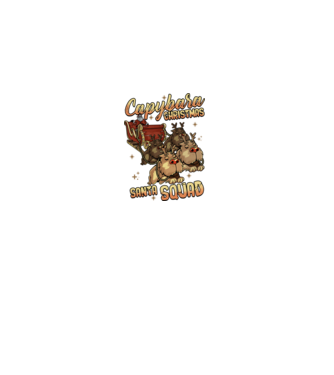 Capybara christmas santa squad model negru pe tricou