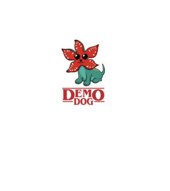 cute demodog model negru pe tricou
