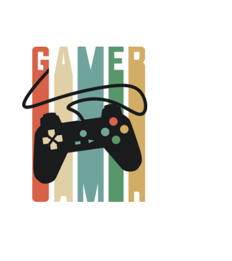 Gamer Controller model negru pe tricou
