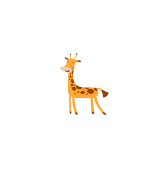 Girafă drăguță model alb pe tricou