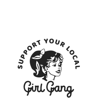 Support your local girl gang pe fond alb -01 model alb pe tricou