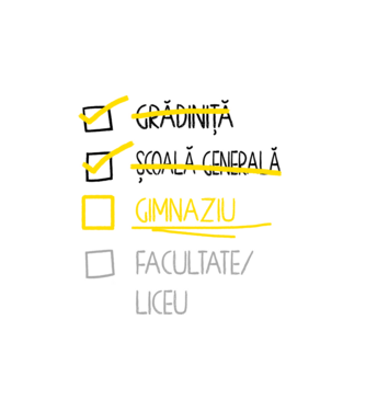 Cheklist educație - Școala primară alb model alb pe tricou