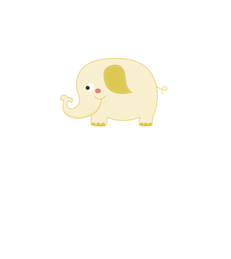 Cute elephant model alb pe tricou