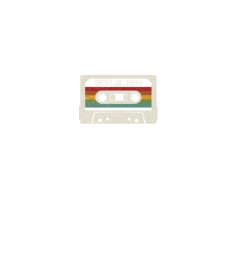 retro tape 1989 vintage model negru pe tricou