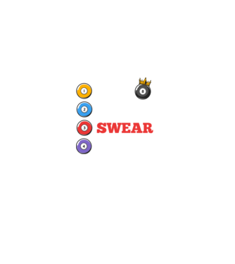 Aim swear shoot repeat - biliard v2 model negru pe tricou