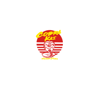 cobra kai sunset logo model negru pe tricou