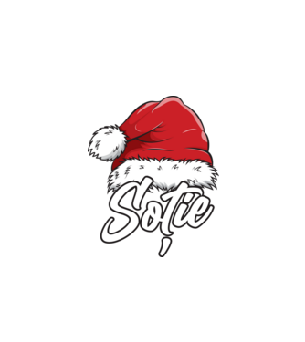 soție Santa Hat model negru pe tricou