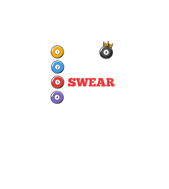 Aim swear shoot repeat - biliard v2 model negru pe tricou