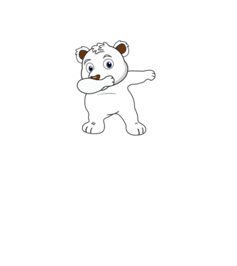 Urs polar DAB model gri pe tricou