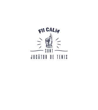 Fii calm, sunt JUCĂTOR DE TENIS model alb pe tricou