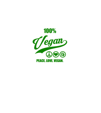 100% vegan model negru pe tricou