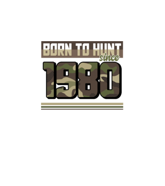 Born to hunt since 1980 model negru pe tricou
