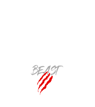 Beast model alb pe tricou