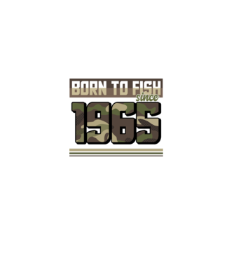 Born to fish since 1965 model negru pe tricou