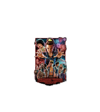stranger things tribute poster model negru pe tricou